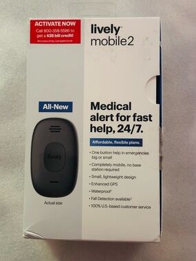 Lively Mobile2 Emergency Alert Device - Black